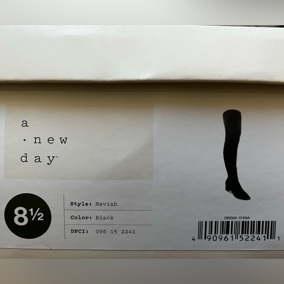 Black Suede Over The Knee Boots - Picture 3 of 4